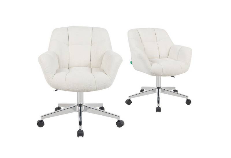DUBI Möbel Bürostuhl Mika-Nuri, Chrom, 360° drehbar, höhenverstellbar mit 5 Rollen im 2er-Set DUBI Möbel Bürostuhl Mika-Nuri, Chrom, 360° drehbar, höhenverstellbar mit 5 Rollen im 2er-Set von DUBI Möbel