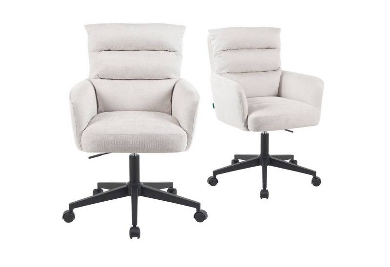 DUBI Möbel Bürostuhl Mika-Riko 2er-Set, Federkern, 360° drehbar, höhenverstellbar, mit 5 Rollen im 2er-Set von DUBI Möbel