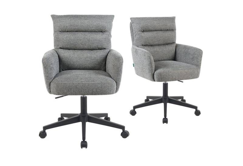 DUBI Möbel Bürostuhl Mika-Riko 2er-Set, Federkern, 360° drehbar, höhenverstellbar, mit 5 Rollen im 2er-Set von DUBI Möbel