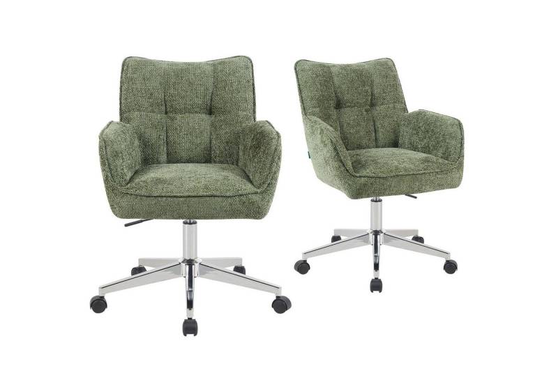 DUBI Möbel Bürostuhl Mika-Sven, Federkern, 360° drehbar, höhenverstellbar mit 5 Rollen im 2er-Set von DUBI Möbel