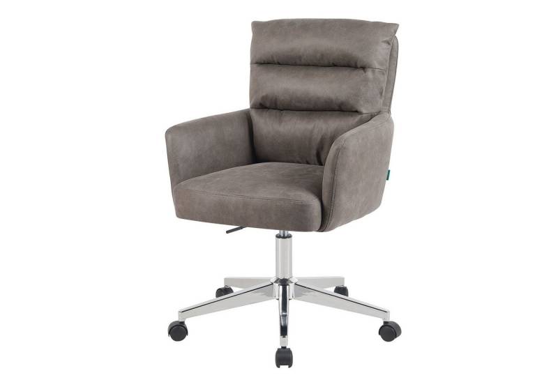 DUBI Möbel Bürostuhl Mika-Svenja 2er-Set, Chrom, 360° drehbar, höhenverstellbar mit 5 Rollen im 2er-Set von DUBI Möbel