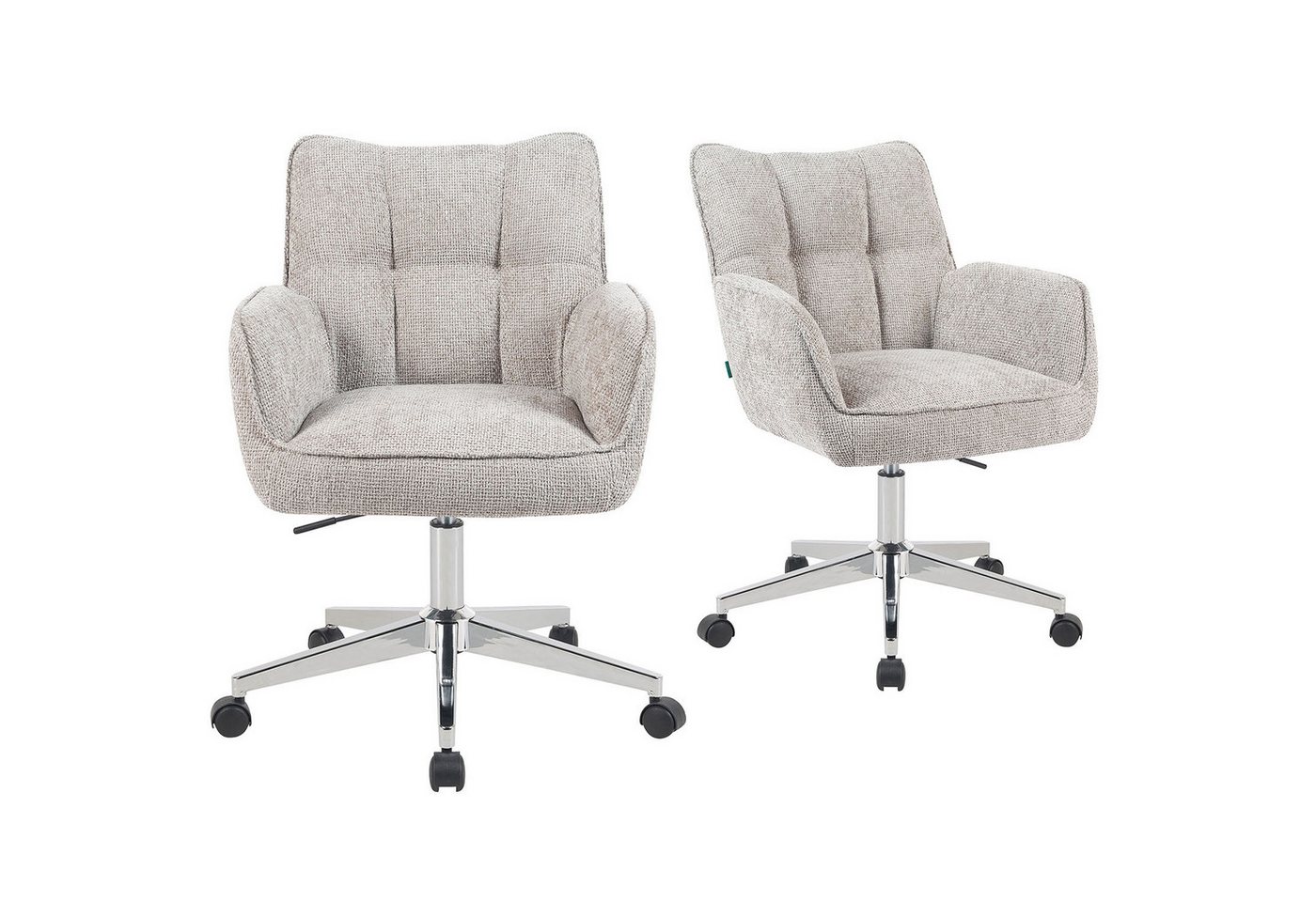 DUBI Möbel Bürostuhl Mika-Tabea 2er-Set, Federkern, 360° drehbar, höhenverstellbar mit 5 Rollen im 2er-Set DUBI Möbel Bürostuhl Mika-Tabea 2er-Set, Federkern, 360° drehbar, höhenverstellbar mit 5 Rollen im 2er-Set von DUBI Möbel