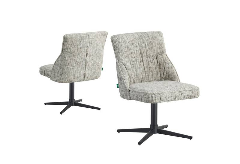 DUBI Möbel Drehstuhl LORENA, X-Gestell 360° drehbar mit Rückholfunktion 2er-Set von DUBI Möbel