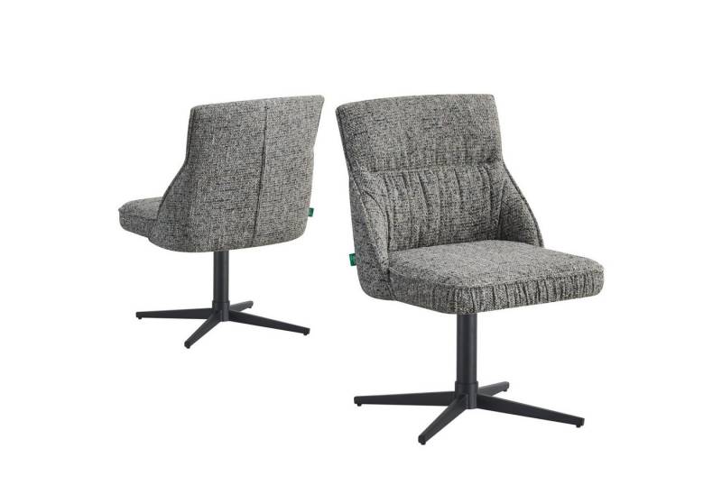 DUBI Möbel Drehstuhl LORENA, X-Gestell 360° drehbar mit Rückholfunktion 2er-Set von DUBI Möbel