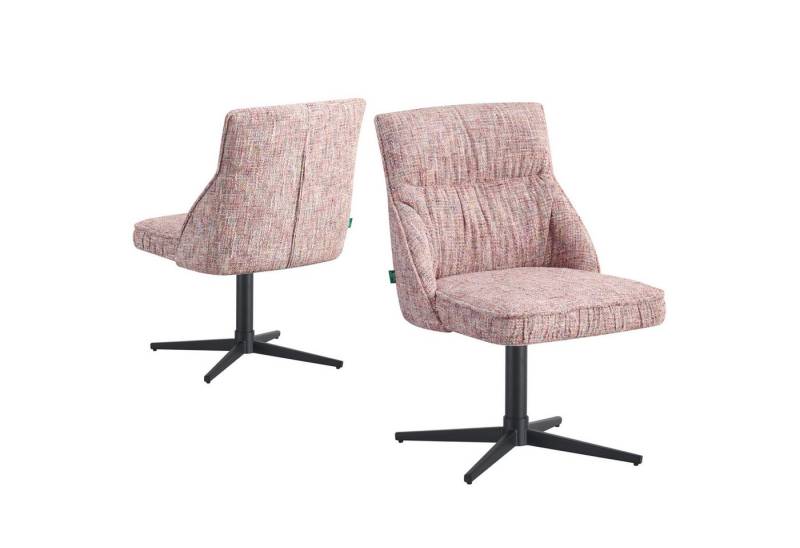 DUBI Möbel Drehstuhl LORENA, X-Gestell 360° drehbar mit Rückholfunktion 2er-Set von DUBI Möbel