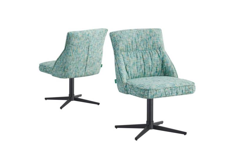 DUBI Möbel Drehstuhl LORENA, X-Gestell 360° drehbar mit Rückholfunktion 2er-Set von DUBI Möbel