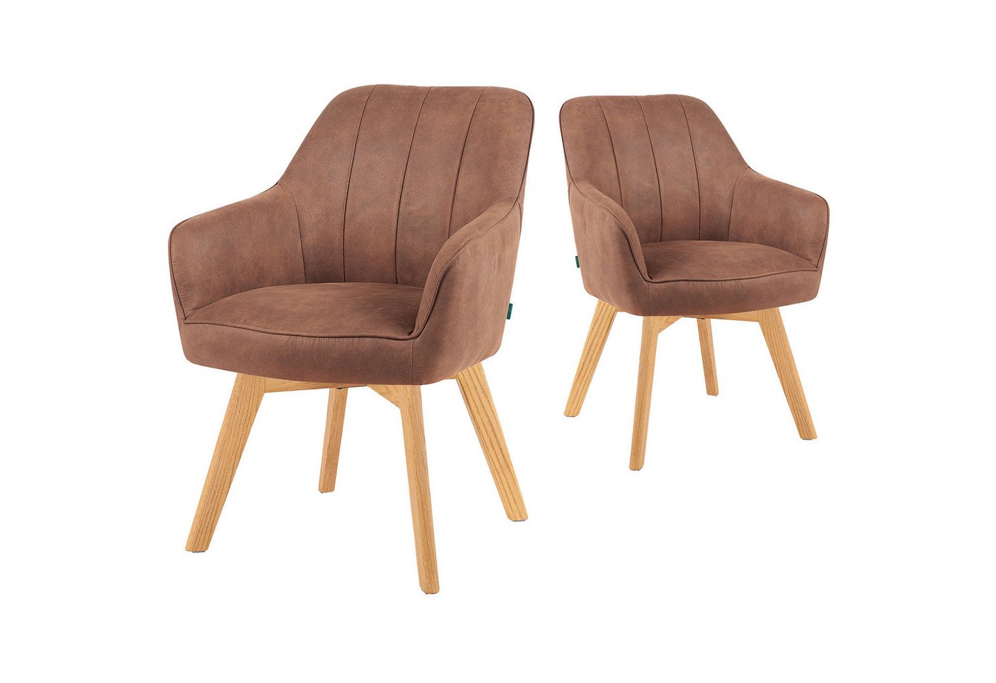 DUBI Möbel Drehstuhl Mika-Enno 2er-Set, Federkern, Eiche geölt, 360° drehbar im 2er-Set DUBI Möbel Drehstuhl Mika-Enno 2er-Set, Federkern, Eiche geölt, 360° drehbar im 2er-Set von DUBI Möbel
