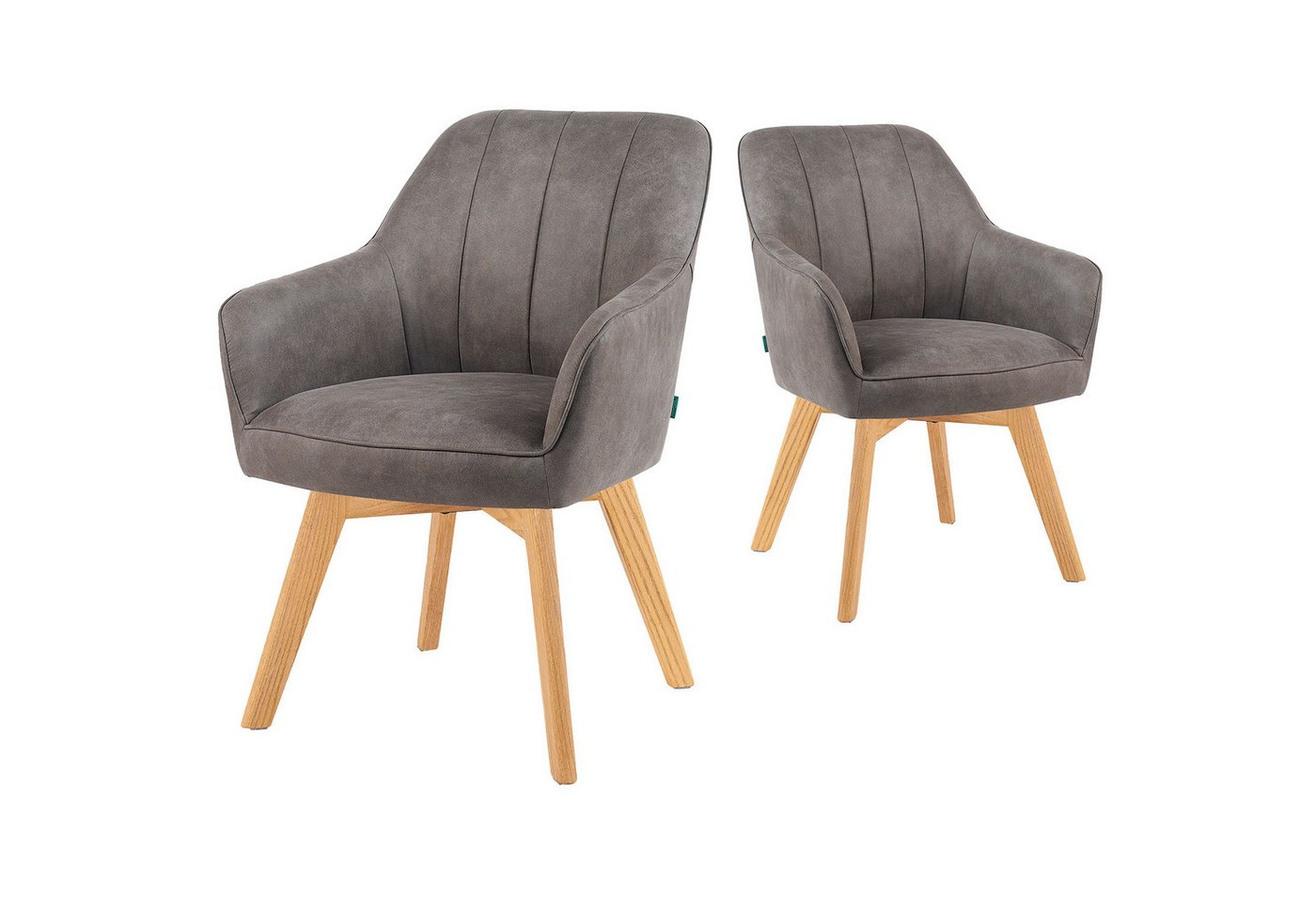 DUBI Möbel Drehstuhl Mika-Enno 2er-Set, Federkern, Eiche geölt, 360° drehbar im 2er-Set DUBI Möbel Drehstuhl Mika-Enno 2er-Set, Federkern, Eiche geölt, 360° drehbar im 2er-Set von DUBI Möbel