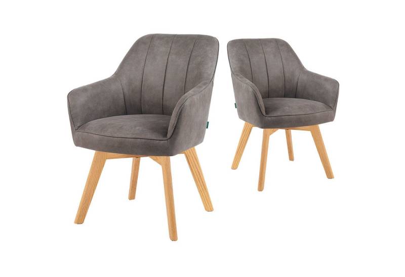 DUBI Möbel Drehstuhl Mika-Enno 2er-Set, Federkern, Eiche geölt, 360° drehbar im 2er-Set von DUBI Möbel