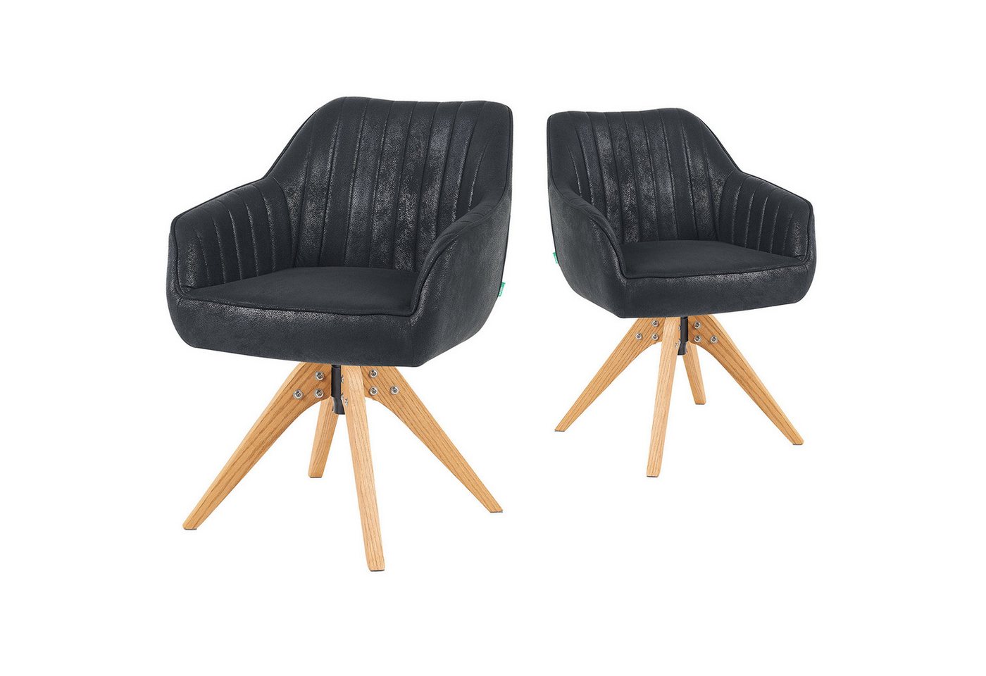 DUBI Möbel Drehstuhl Mika-Finn 2er-Set, Federkern, Eiche geölt, 360° drehbar im 2er-Set DUBI Möbel Drehstuhl Mika-Finn 2er-Set, Federkern, Eiche geölt, 360° drehbar im 2er-Set von DUBI Möbel