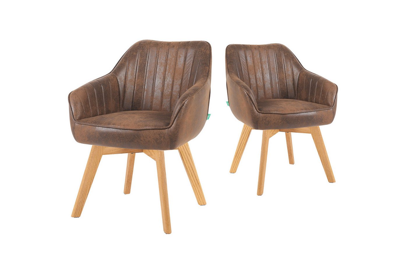 DUBI Möbel Drehstuhl Mika-Jara 2er-Set, Federkern, Eiche geölt, 360° drehbar im 2er-Set DUBI Möbel Drehstuhl Mika-Jara 2er-Set, Federkern, Eiche geölt, 360° drehbar im 2er-Set von DUBI Möbel