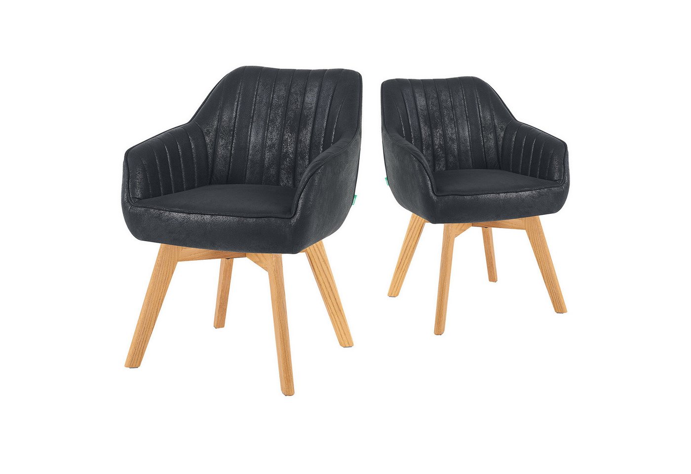 DUBI Möbel Drehstuhl Mika-Jara 2er-Set, Federkern, Eiche geölt, 360° drehbar im 2er-Set DUBI Möbel Drehstuhl Mika-Jara 2er-Set, Federkern, Eiche geölt, 360° drehbar im 2er-Set von DUBI Möbel