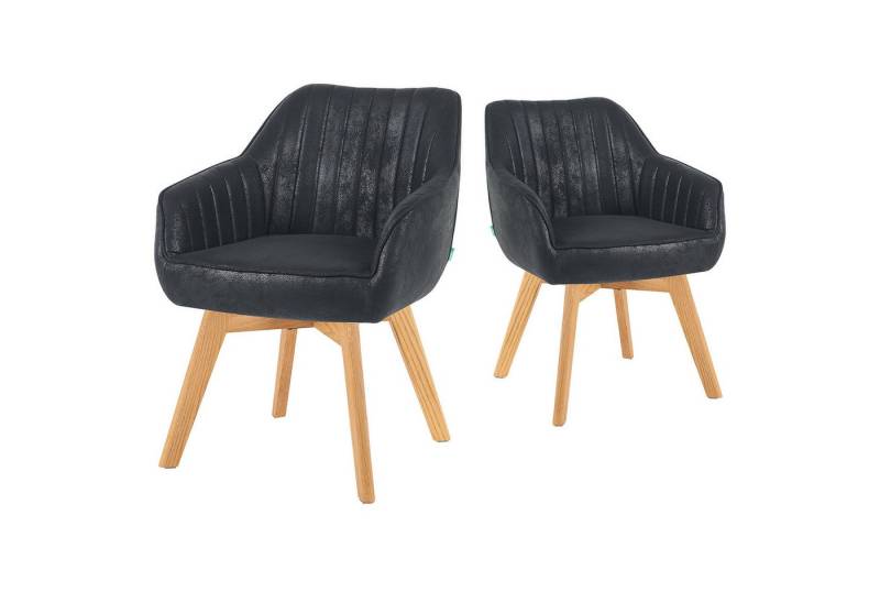 DUBI Möbel Drehstuhl Mika-Jara 2er-Set, Federkern, Eiche geölt, 360° drehbar im 2er-Set DUBI Möbel Drehstuhl Mika-Jara 2er-Set, Federkern, Eiche geölt, 360° drehbar im 2er-Set von DUBI Möbel