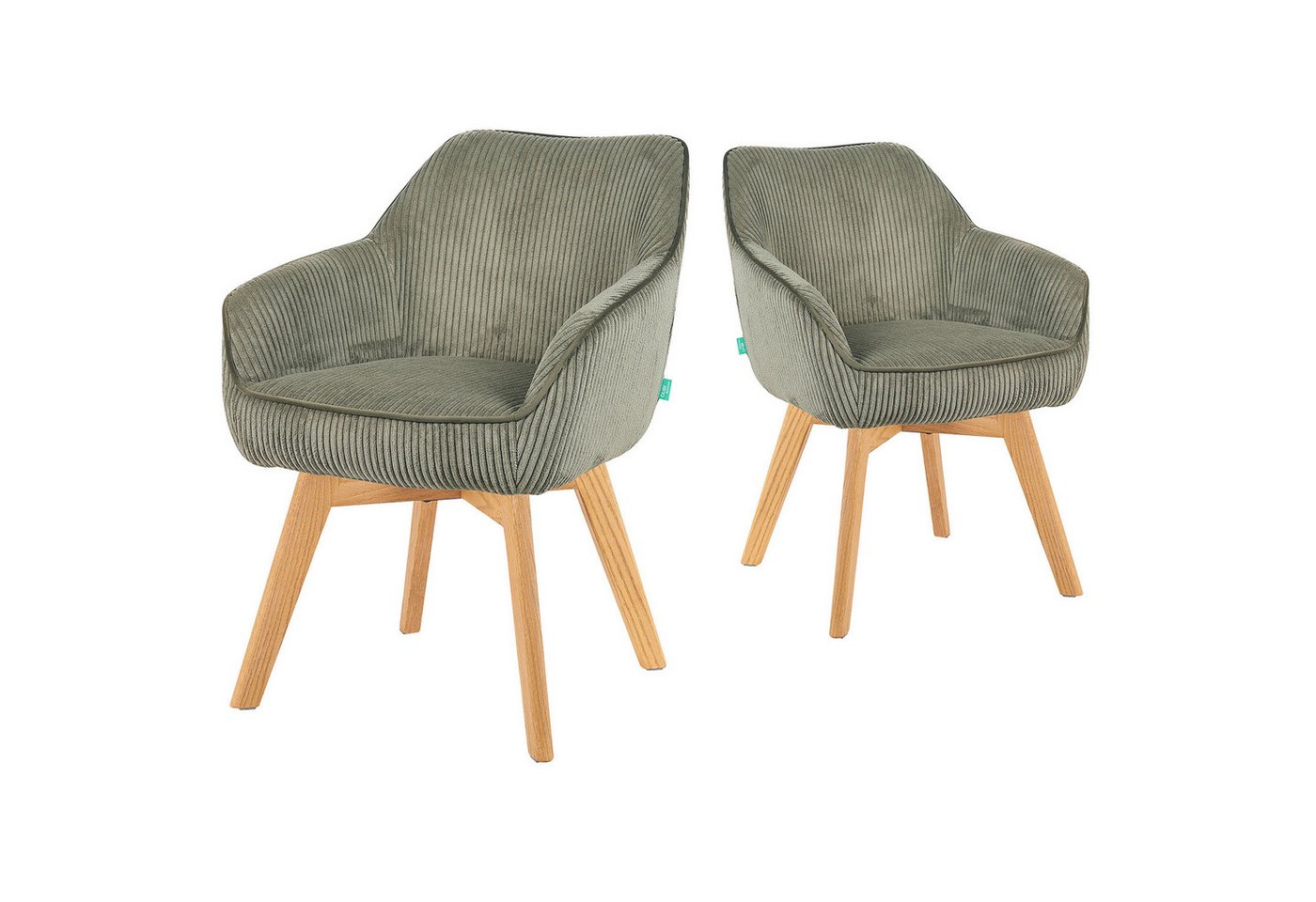DUBI Möbel Drehstuhl Mika-Jara 2er-Set, Federkern, Eiche geölt, 360° drehbar im 2er-Set DUBI Möbel Drehstuhl Mika-Jara 2er-Set, Federkern, Eiche geölt, 360° drehbar im 2er-Set von DUBI Möbel