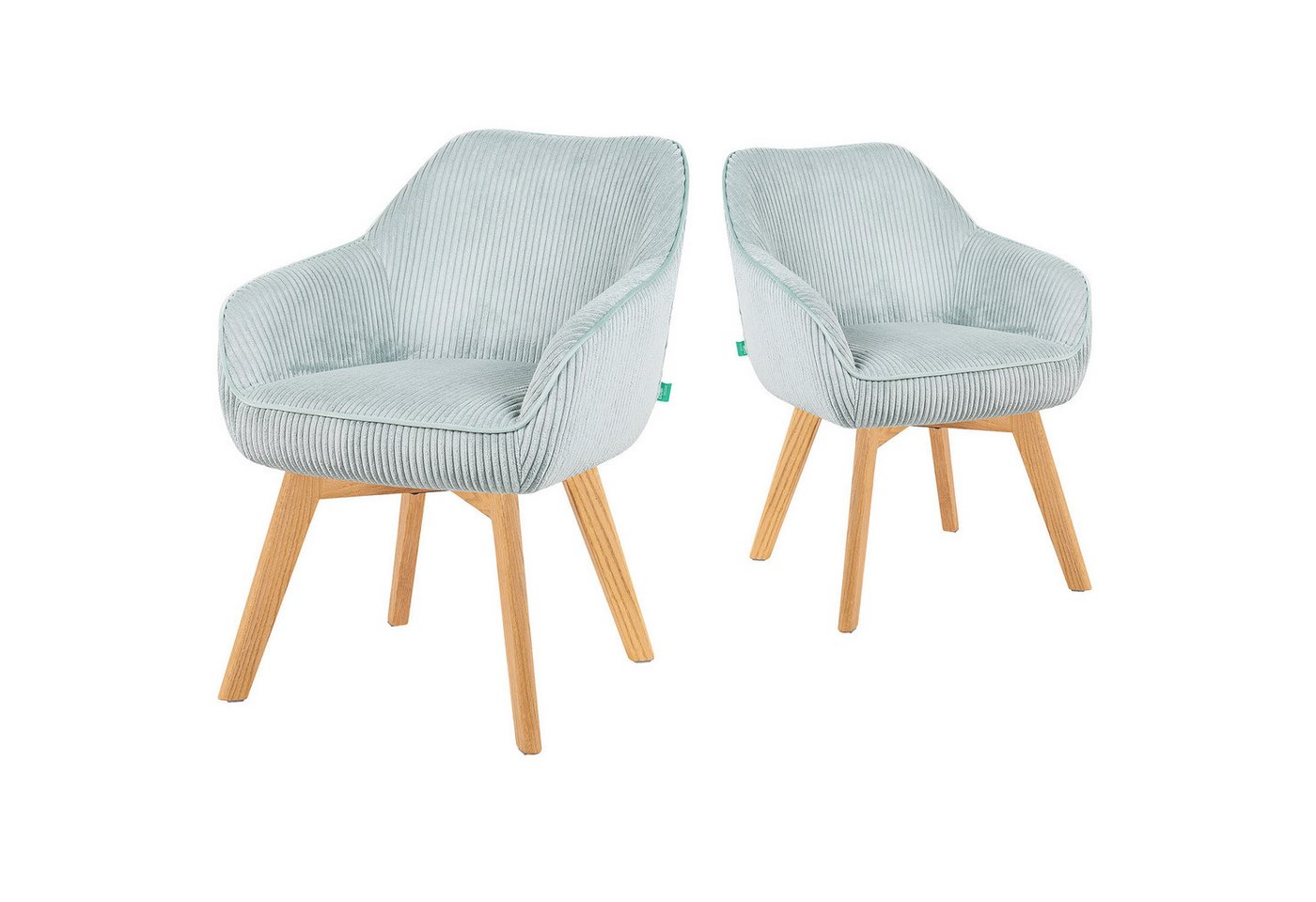 DUBI Möbel Drehstuhl Mika-Jara 2er-Set, Federkern, Eiche geölt, 360° drehbar im 2er-Set DUBI Möbel Drehstuhl Mika-Jara 2er-Set, Federkern, Eiche geölt, 360° drehbar im 2er-Set von DUBI Möbel