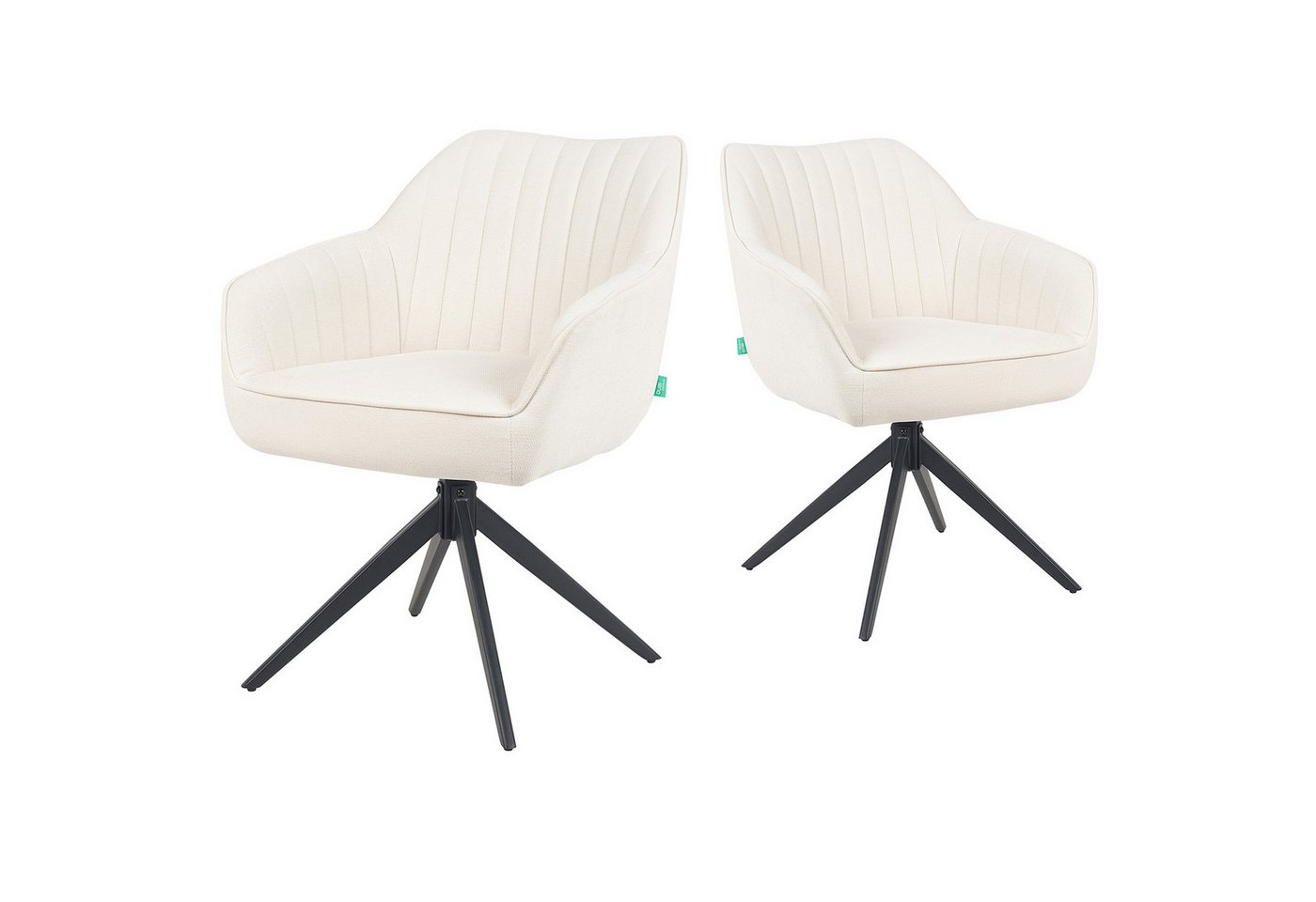 DUBI Möbel Drehstuhl Mika-Kian 2er-Set, Federkern, pulverbeschichtet, 360° drehbar im 2er-Set DUBI Möbel Drehstuhl Mika-Kian 2er-Set, Federkern, pulverbeschichtet, 360° drehbar im 2er-Set von DUBI Möbel