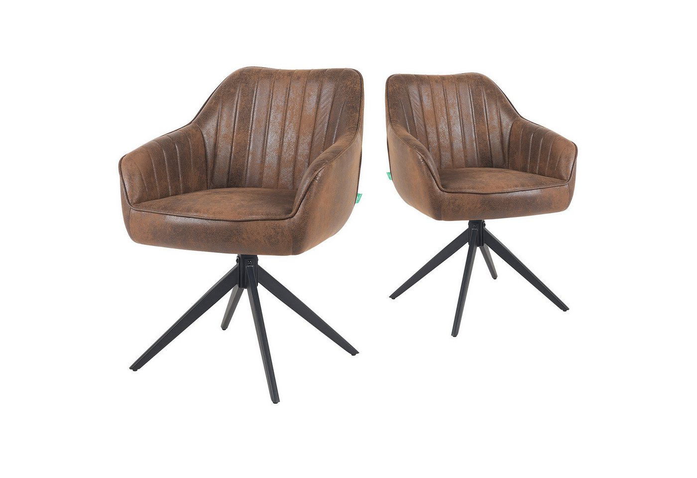 DUBI Möbel Drehstuhl Mika-Kian 2er-Set, Federkern, pulverbeschichtet, 360° drehbar im 2er-Set DUBI Möbel Drehstuhl Mika-Kian 2er-Set, Federkern, pulverbeschichtet, 360° drehbar im 2er-Set von DUBI Möbel