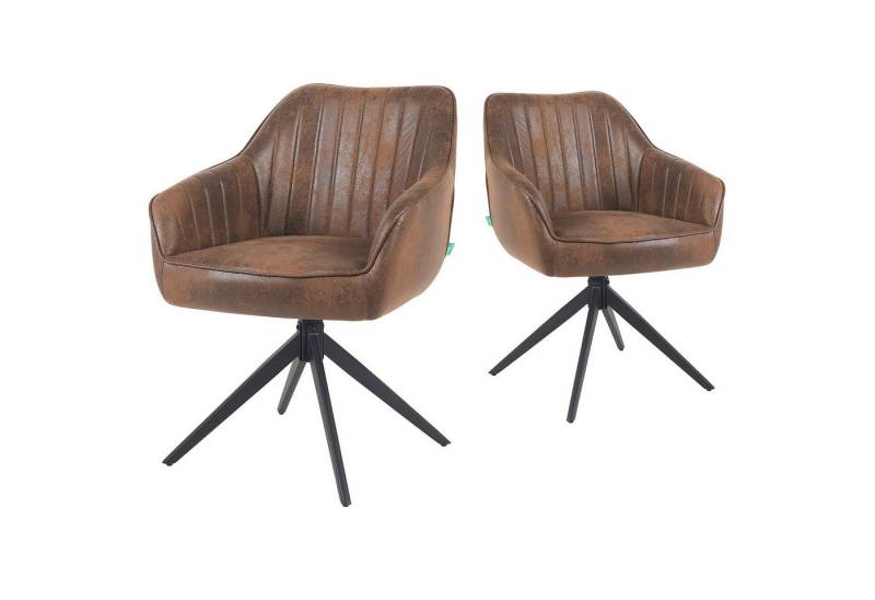 DUBI Möbel Drehstuhl Mika-Kian 2er-Set, Federkern, pulverbeschichtet, 360° drehbar im 2er-Set DUBI Möbel Drehstuhl Mika-Kian 2er-Set, Federkern, pulverbeschichtet, 360° drehbar im 2er-Set von DUBI Möbel