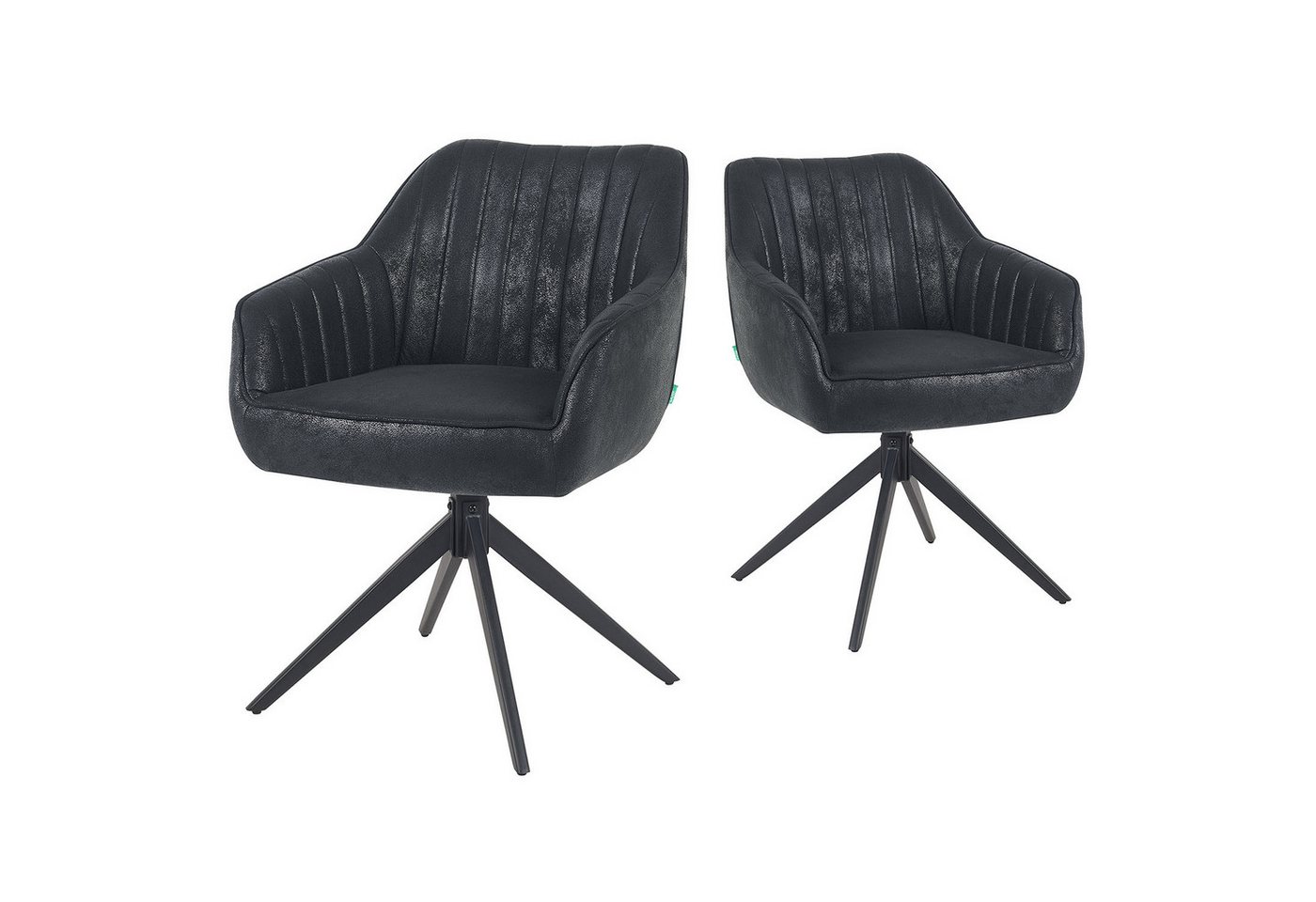 DUBI Möbel Drehstuhl Mika-Kian 2er-Set, Federkern, pulverbeschichtet, 360° drehbar im 2er-Set DUBI Möbel Drehstuhl Mika-Kian 2er-Set, Federkern, pulverbeschichtet, 360° drehbar im 2er-Set von DUBI Möbel