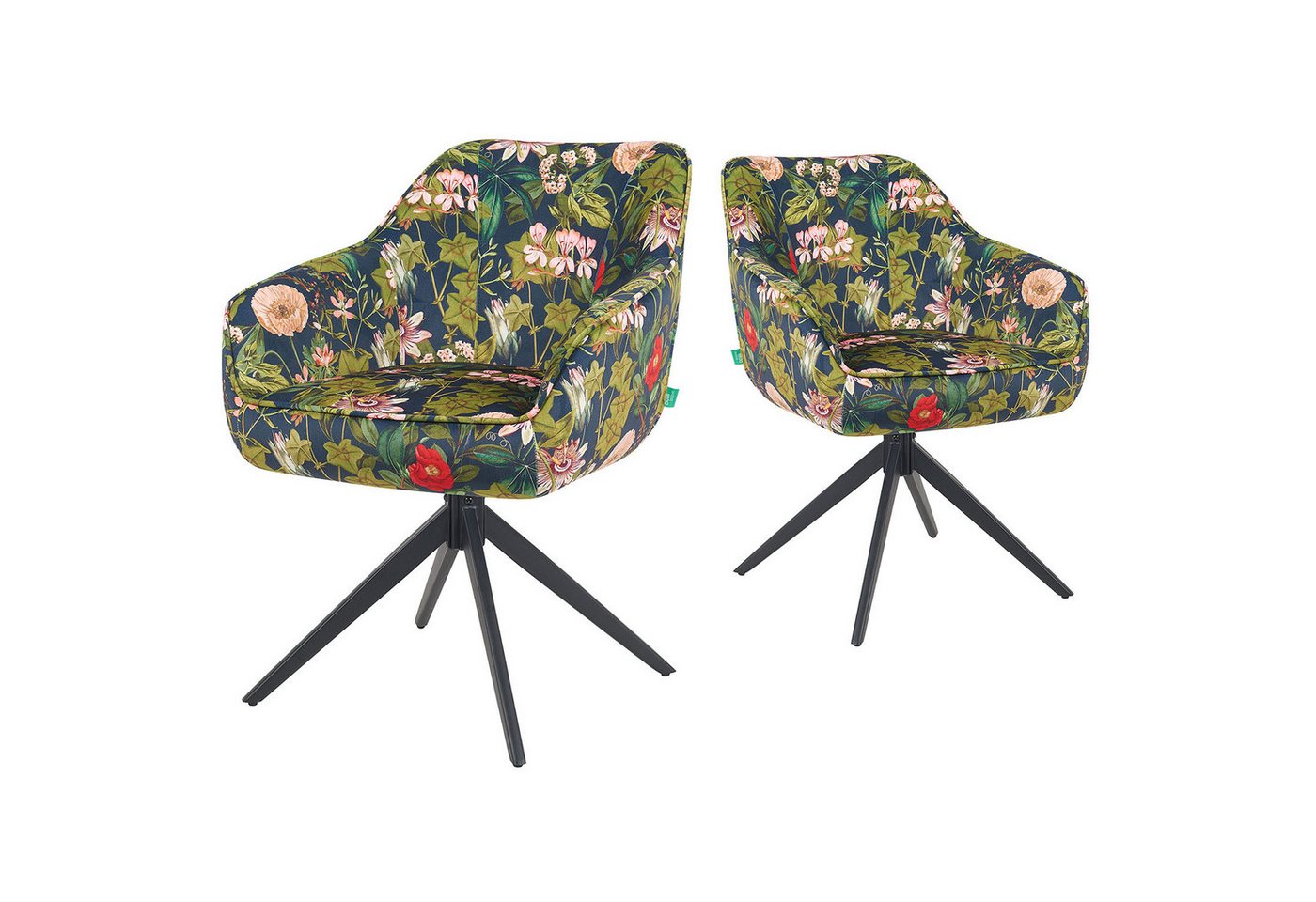 DUBI Möbel Drehstuhl Mika-Kian 2er-Set, Federkern, pulverbeschichtet, 360° drehbar im 2er-Set DUBI Möbel Drehstuhl Mika-Kian 2er-Set, Federkern, pulverbeschichtet, 360° drehbar im 2er-Set von DUBI Möbel