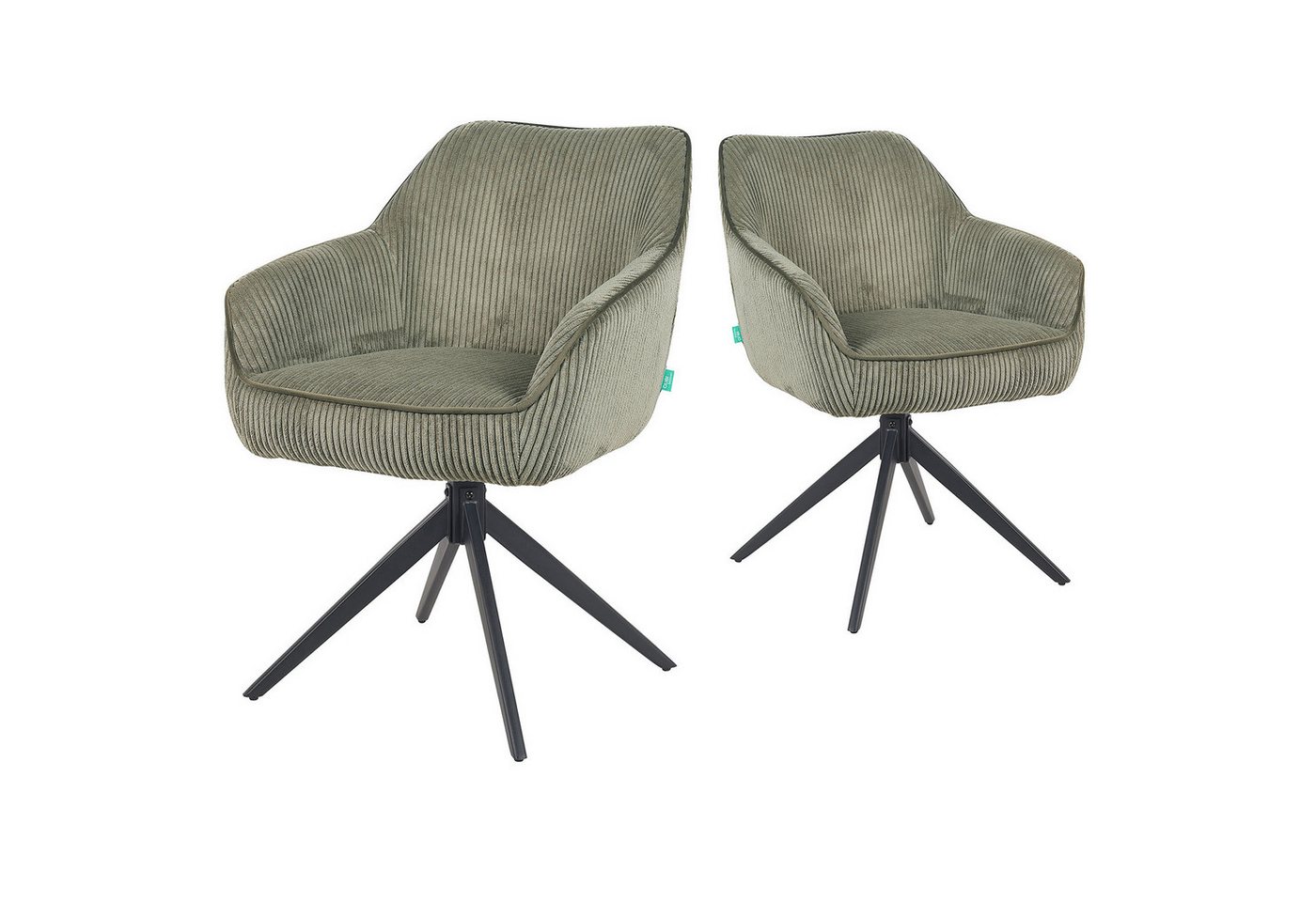 DUBI Möbel Drehstuhl Mika-Kian 2er-Set, Federkern, pulverbeschichtet, 360° drehbar im 2er-Set DUBI Möbel Drehstuhl Mika-Kian 2er-Set, Federkern, pulverbeschichtet, 360° drehbar im 2er-Set von DUBI Möbel