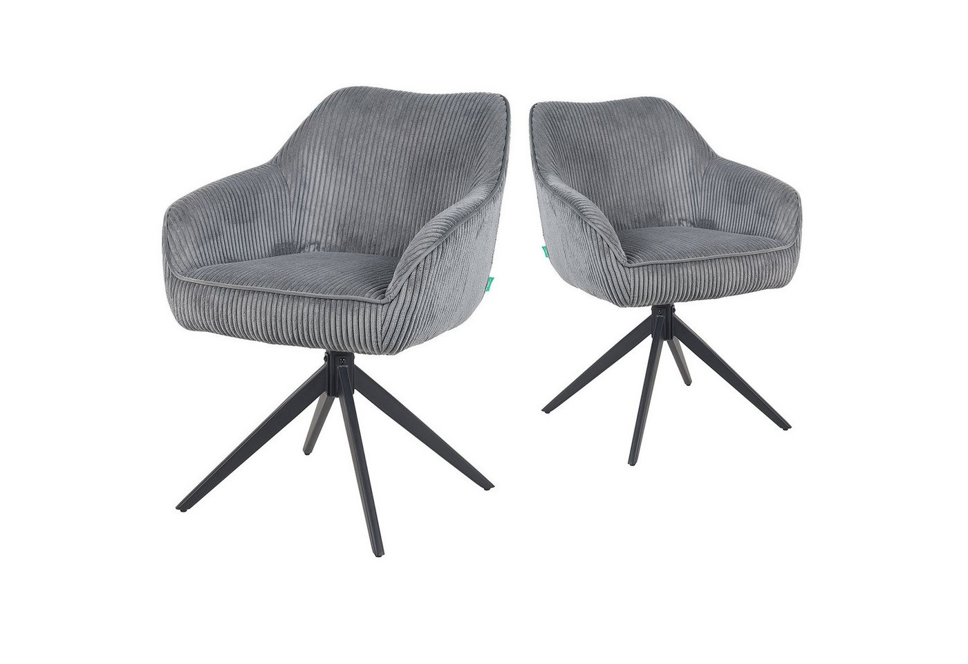 DUBI Möbel Drehstuhl Mika-Kian 2er-Set, Federkern, pulverbeschichtet, 360° drehbar im 2er-Set DUBI Möbel Drehstuhl Mika-Kian 2er-Set, Federkern, pulverbeschichtet, 360° drehbar im 2er-Set von DUBI Möbel