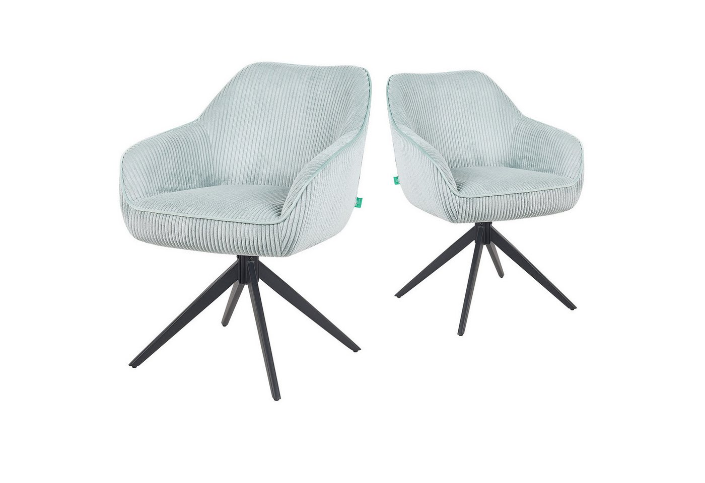 DUBI Möbel Drehstuhl Mika-Kian 2er-Set, Federkern, pulverbeschichtet, 360° drehbar im 2er-Set DUBI Möbel Drehstuhl Mika-Kian 2er-Set, Federkern, pulverbeschichtet, 360° drehbar im 2er-Set von DUBI Möbel