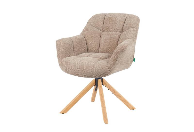 DUBI Möbel Drehstuhl Mika-Nea, Eiche geölt, 360° drehbar mit Rückstellfunktion im 2er-Set von DUBI Möbel