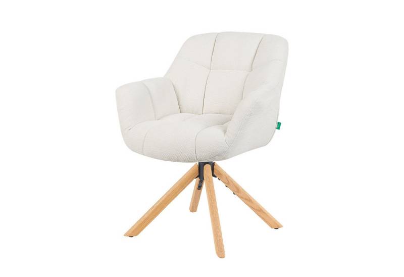 DUBI Möbel Drehstuhl Mika-Nea, Eiche geölt, 360° drehbar mit Rückstellfunktion im 2er-Set von DUBI Möbel