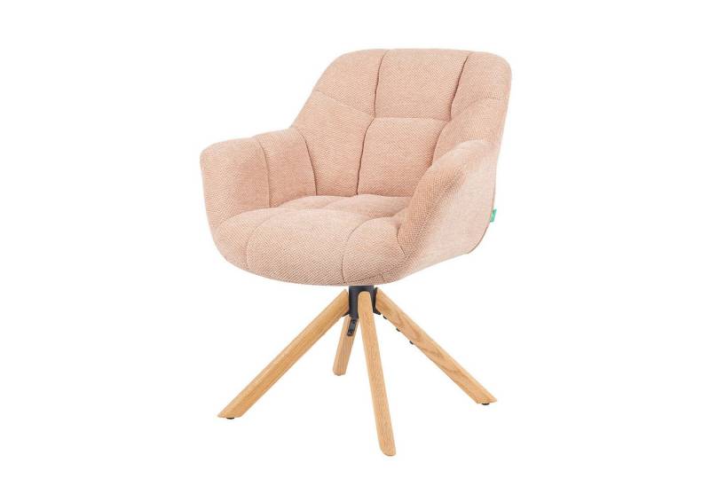 DUBI Möbel Drehstuhl Mika-Nea, Eiche geölt, 360° drehbar mit Rückstellfunktion im 2er-Set von DUBI Möbel
