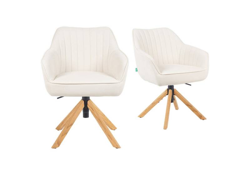 DUBI Möbel Drehstuhl Mika-Olea 2er-Set, Federkern, Eiche geölt, 360° drehbar & höhenverstellbar im 2er-Set DUBI Möbel Drehstuhl Mika-Olea 2er-Set, Federkern, Eiche geölt, 360° drehbar & höhenverstellbar im 2er-Set von DUBI Möbel
