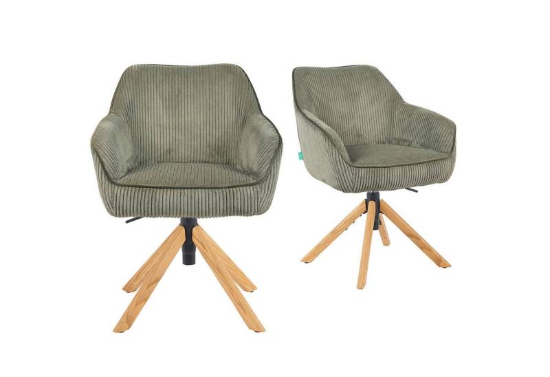 DUBI Möbel Drehstuhl Mika-Olea 2er-Set, Federkern, Eiche geölt, 360° drehbar & höhenverstellbar im 2er-Set DUBI Möbel Drehstuhl Mika-Olea 2er-Set, Federkern, Eiche geölt, 360° drehbar & höhenverstellbar im 2er-Set von DUBI Möbel