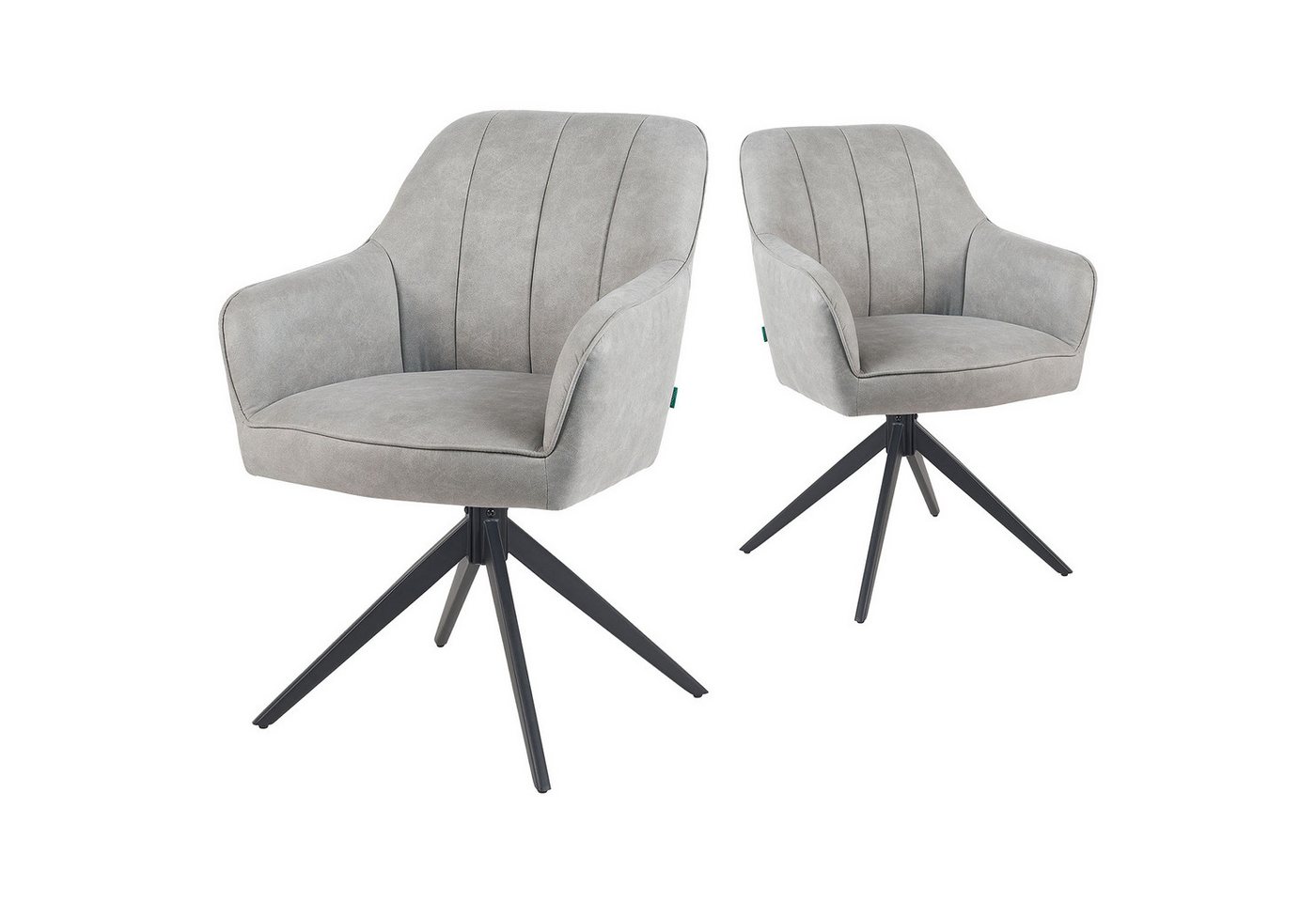 DUBI Möbel Drehstuhl Mika-Timo 2er-Set, Federkern, pulverbeschichtet, 360° drehbar im 2er-Set DUBI Möbel Drehstuhl Mika-Timo 2er-Set, Federkern, pulverbeschichtet, 360° drehbar im 2er-Set von DUBI Möbel