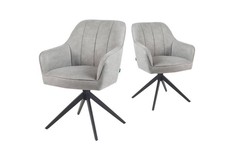 DUBI Möbel Drehstuhl Mika-Timo 2er-Set, Federkern, pulverbeschichtet, 360° drehbar im 2er-Set DUBI Möbel Drehstuhl Mika-Timo 2er-Set, Federkern, pulverbeschichtet, 360° drehbar im 2er-Set von DUBI Möbel