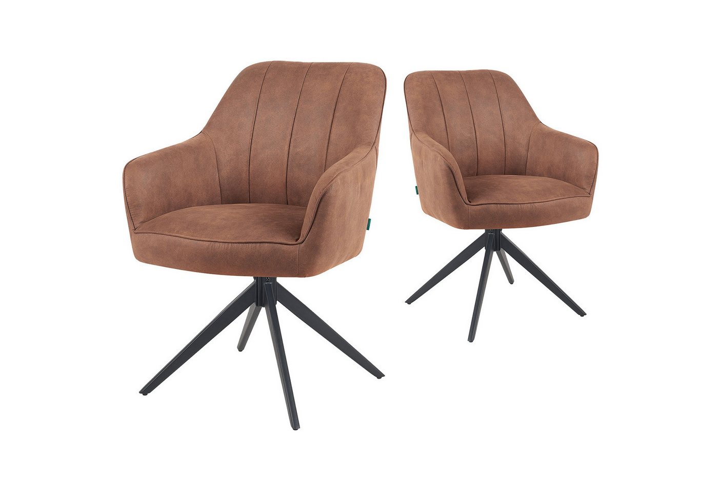 DUBI Möbel Drehstuhl Mika-Timo 2er-Set, Federkern, pulverbeschichtet, 360° drehbar im 2er-Set DUBI Möbel Drehstuhl Mika-Timo 2er-Set, Federkern, pulverbeschichtet, 360° drehbar im 2er-Set von DUBI Möbel