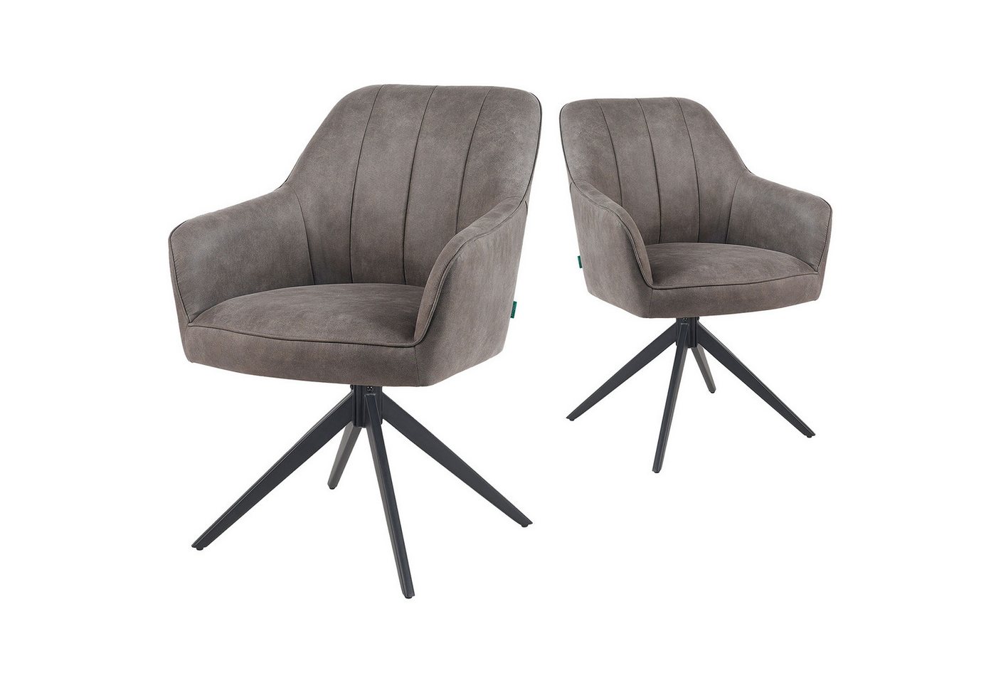 DUBI Möbel Drehstuhl Mika-Timo 2er-Set, Federkern, pulverbeschichtet, 360° drehbar im 2er-Set DUBI Möbel Drehstuhl Mika-Timo 2er-Set, Federkern, pulverbeschichtet, 360° drehbar im 2er-Set von DUBI Möbel