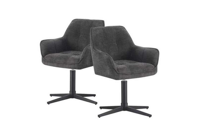 DUBI Möbel Drehstuhl THOMAS-KIRA, X-Gestell 360° drehbar mit Rückholfunktion 2er-Set von DUBI Möbel