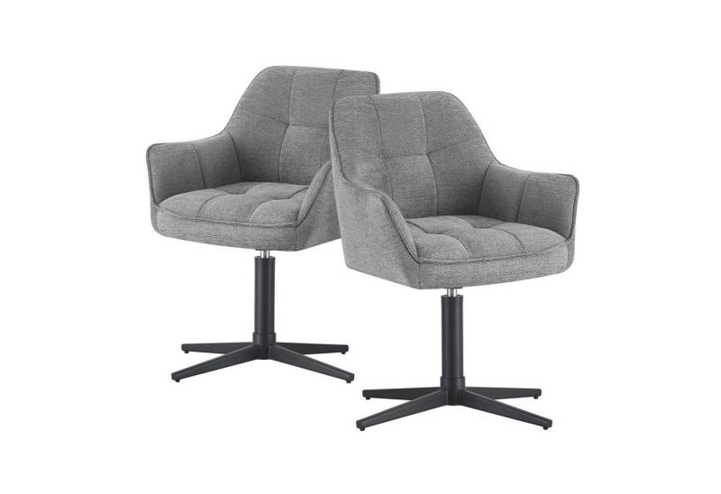 DUBI Möbel Drehstuhl THOMAS-KIRA, X-Gestell 360° drehbar mit Rückholfunktion 2er-Set von DUBI Möbel
