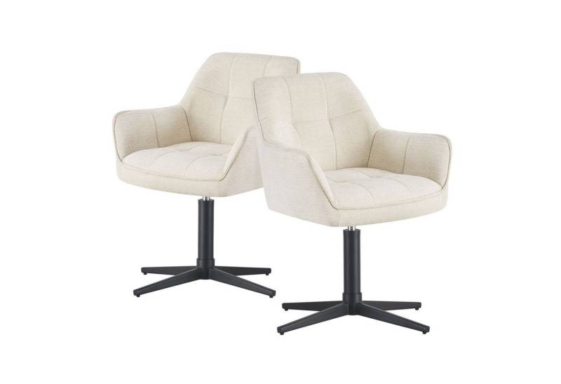 DUBI Möbel Drehstuhl THOMAS-KIRA 2er-Set, X-Gestell 360° drehbar mit Rückholfunktion 2er-Set von DUBI Möbel