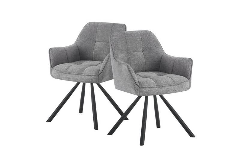DUBI Möbel Drehstuhl THOMAS-LENI, 180° drehbar mit Rückholfunktion 2er-Set von DUBI Möbel