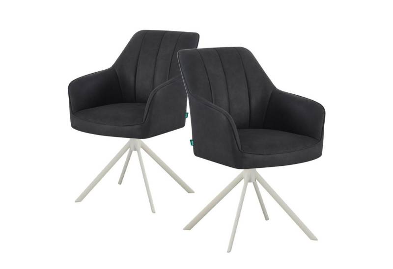 DUBI Möbel Drehstuhl THOMAS-VIVI, 360° drehbar mit Rückholfunktion 2er-Set von DUBI Möbel