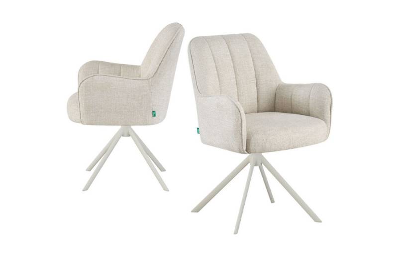 DUBI Möbel Drehstuhl THOMAS-ZURI, 360° drehbar mit Rückholfunktion 2er-Set von DUBI Möbel
