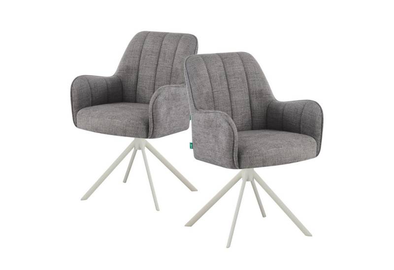 DUBI Möbel Drehstuhl THOMAS-ZURI, 360° drehbar mit Rückholfunktion 2er-Set von DUBI Möbel