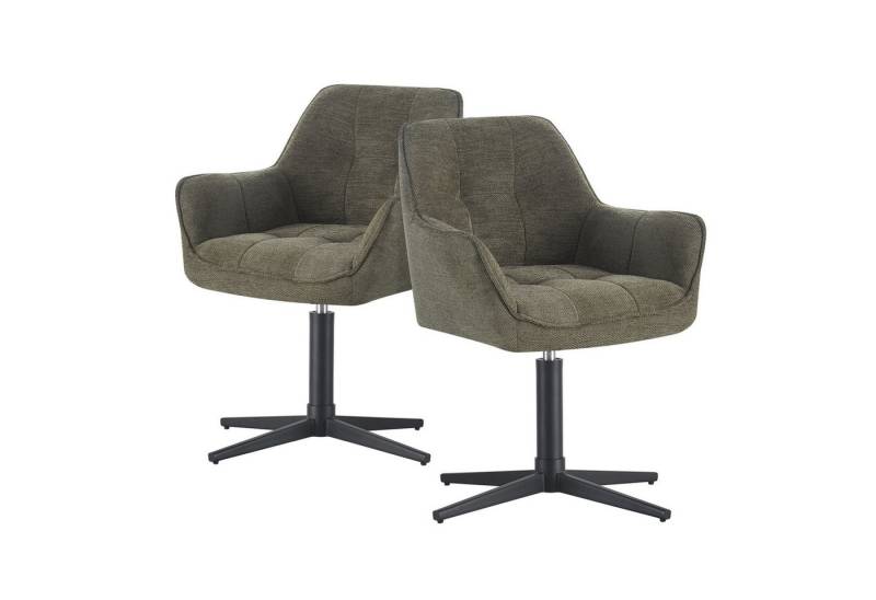 DUBI Möbel Drehstuhl THOMAS-KIRA, X-Gestell 360° drehbar mit Rückholfunktion 2er-Set von DUBI Möbel