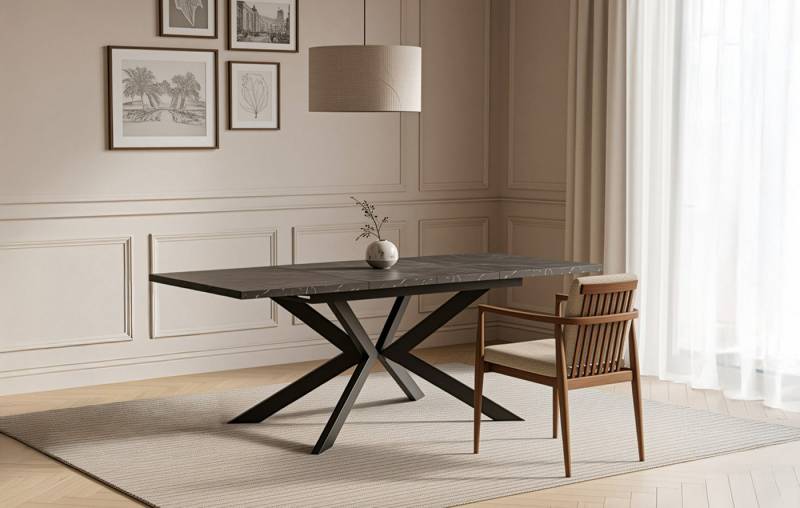 DUBI Möbel Esstisch MALTE, Metallgestell, ausziehbar, 140-180-220cm, 2 Einlegeplatten 4-8 Pers. DUBI Möbel Esstisch MALTE, Metallgestell, ausziehbar, 140-180-220cm, 2 Einlegeplatten 4-8 Pers. von DUBI Möbel