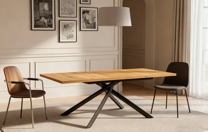 DUBI Möbel Esstisch MALTE, Metallgestell, ausziehbar, 140-180-220cm, 2 Einlegeplatten 4-8 Pers. DUBI Möbel Esstisch MALTE, Metallgestell, ausziehbar, 140-180-220cm, 2 Einlegeplatten 4-8 Pers. von DUBI Möbel