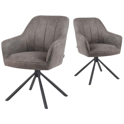 DUBI Möbel Esszimmerstühle 2er Set 360° drehbar mit Taschenfederkern, hoher Sitzkomfort, bis 150 kg belastbar, Lederoptik Taupe, Robustes Metall-Kreuzgestell, modernes Design, Modell Mika-Piet DUBI Möbel Esszimmerstühle 2er Set 360° drehbar mit Taschenfederkern, hoher Sitzkomfort, bis 150 kg belastbar, Lederoptik Taupe, Robustes Metall-Kreuzgestell, modernes Design, Modell Mika-Piet von DUBI Möbel