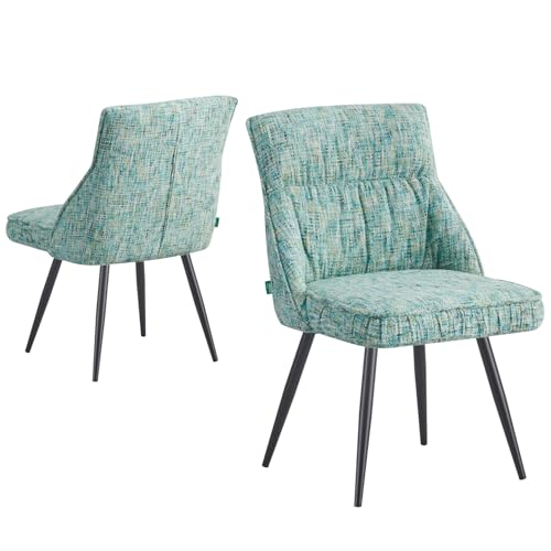 DUBI Möbel Esszimmerstuhl Alessia 2er Set | Polsterstuhl mit Metallbeinen für Küche, Wohnzimmer, Esszimmer Büro | modern Design | Türkis, 2 Stück, 21107-ANO14-B04 von DUBI Möbel