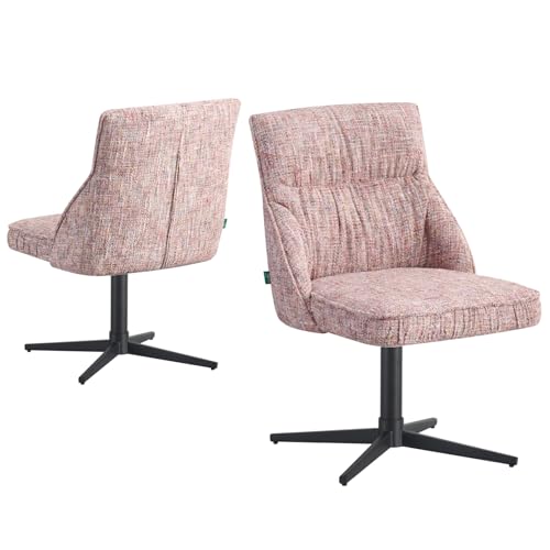 DUBI Möbel Esszimmerstuhl Lorena 2er Set | Armlehnenstuhl Polsterstuhl Federkernpolsterung drehbar für Küche, Wohnzimmer, Esszimmer Büro | modern Industrial Design | Rosa, 2 Stück, 21107-ANO07-B02 von DUBI Möbel