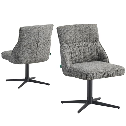 DUBI Möbel Esszimmerstuhl Lorena 2er Set | Polsterstuhl drehbar für Küche, Wohnzimmer, Esszimmer Büro | modern Industrial Design | Dunkelgrau, 2 Stück, 21107-ANO21-B02 von DUBI Möbel